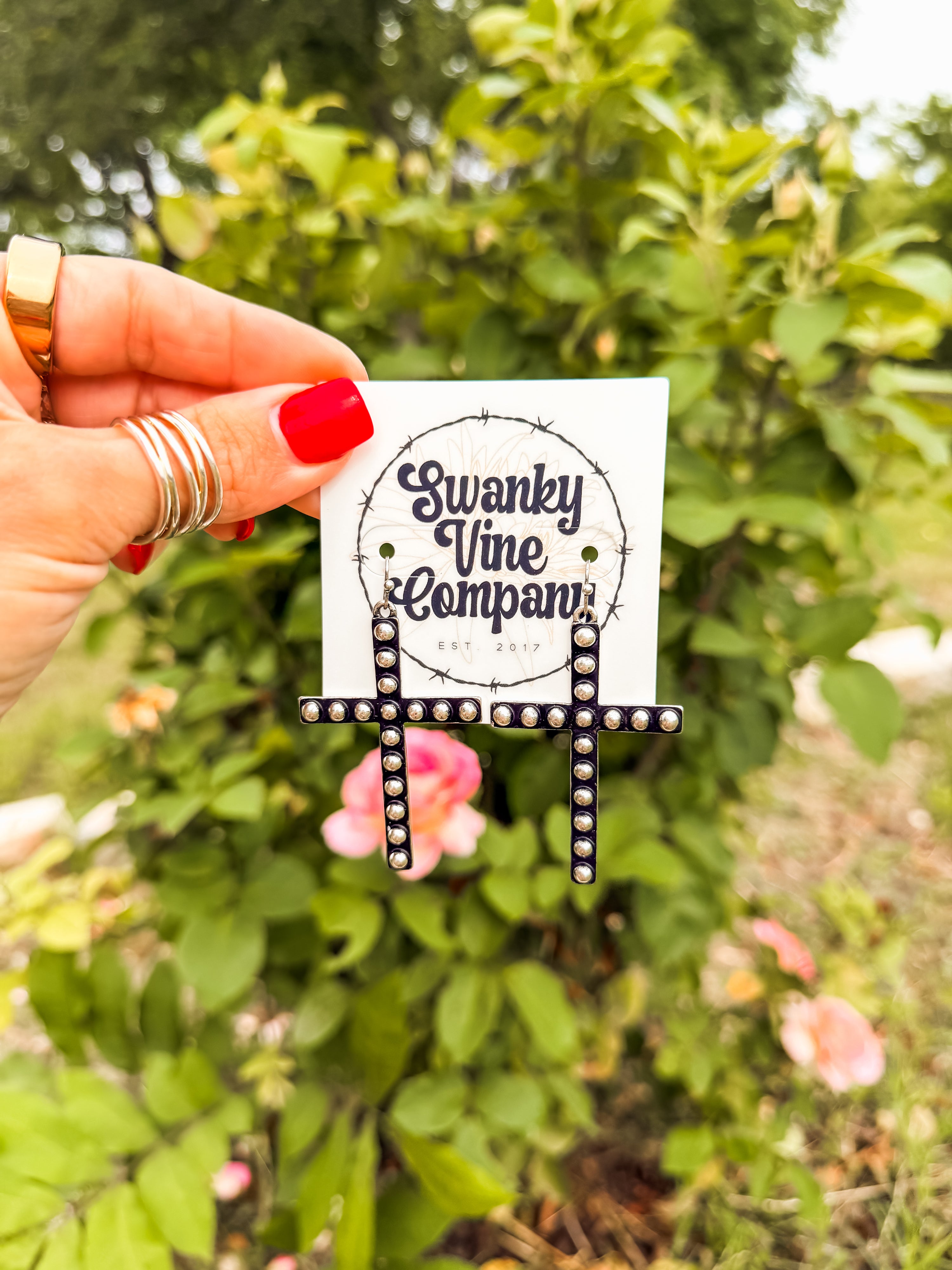 Cross Statement Earrings