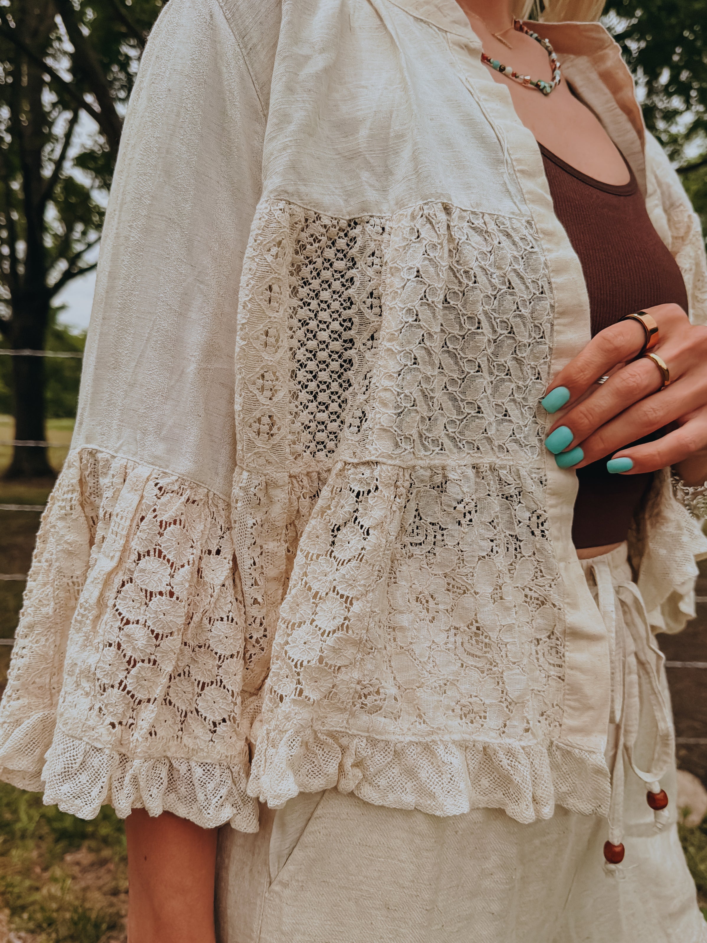 Bohemian Breeze Ruffle Cardi