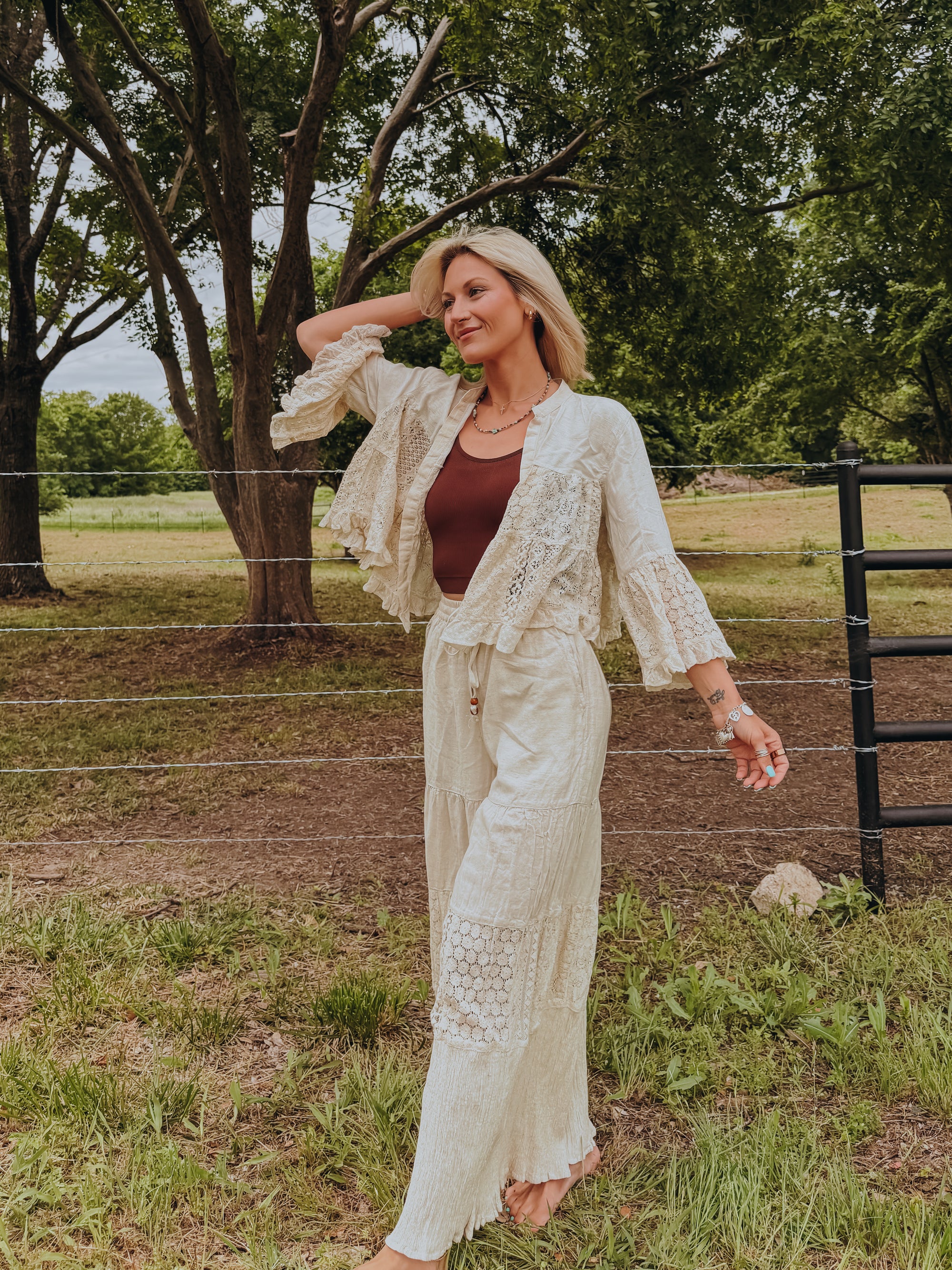 Bohemian Breeze Ruffle Cardi