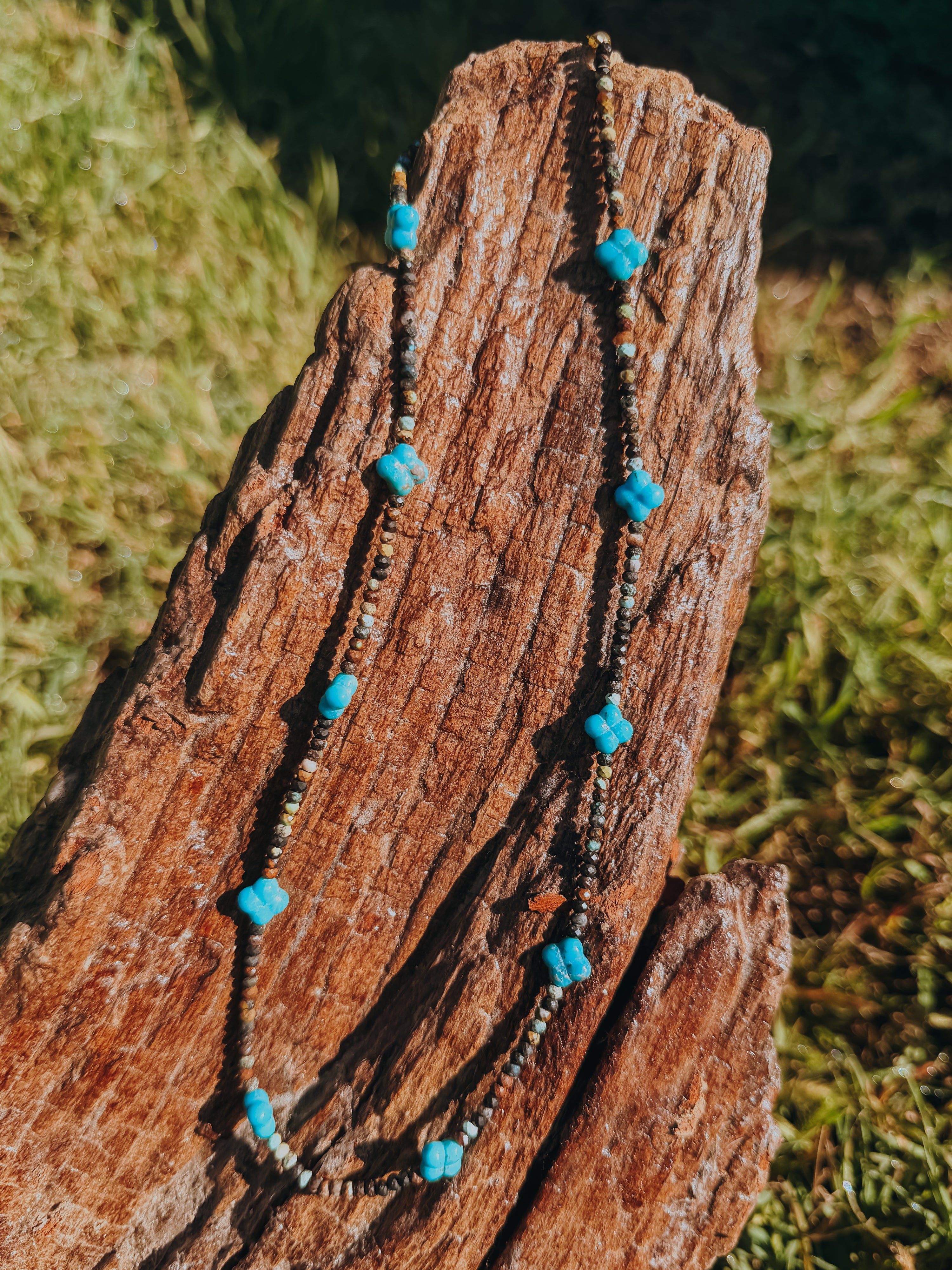 Turquoise Clover Necklace